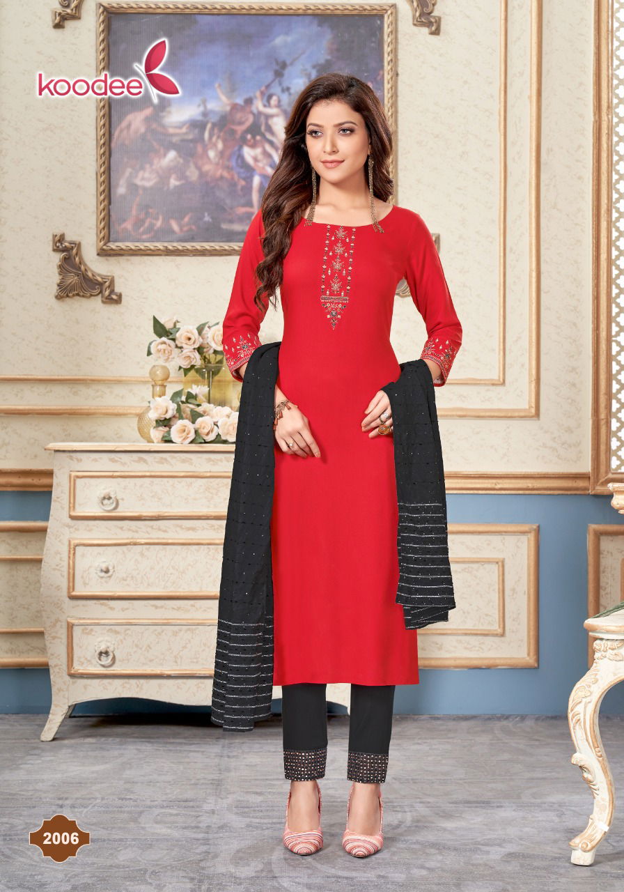 Koodee Mayra 2 Fancy Festive Wear Kurti With Bottom And Dupatta Latest Collection